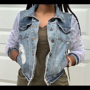 Custom made jean denim jacket